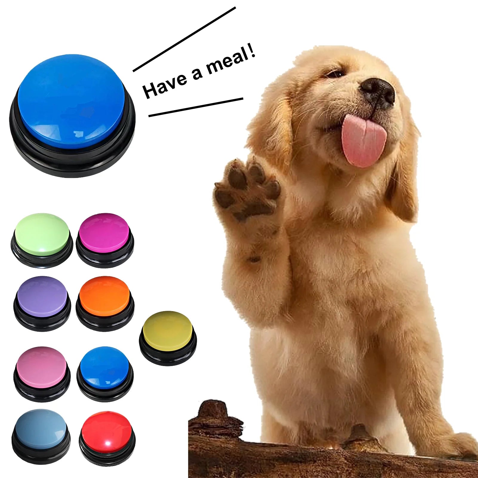 Hunger for Words Talking Pet Starter Recordable Buttons for Dog Communication Sound Button Pet Recordable Talking Button