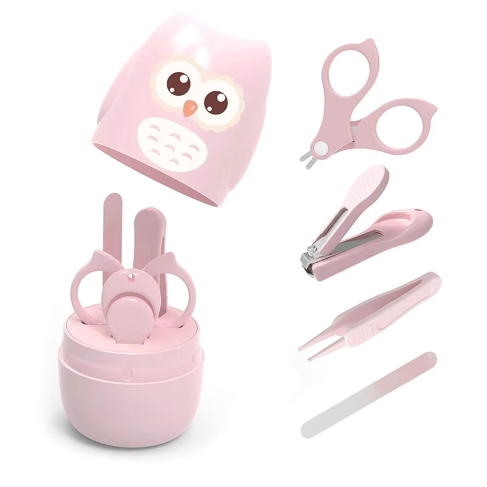 Baby Nail Kit, 4-In-1 Baby Nail Care Set with Cute Case, Newborn Nail Clippers, Scissors & Tweezers, Baby Essential Care Tools