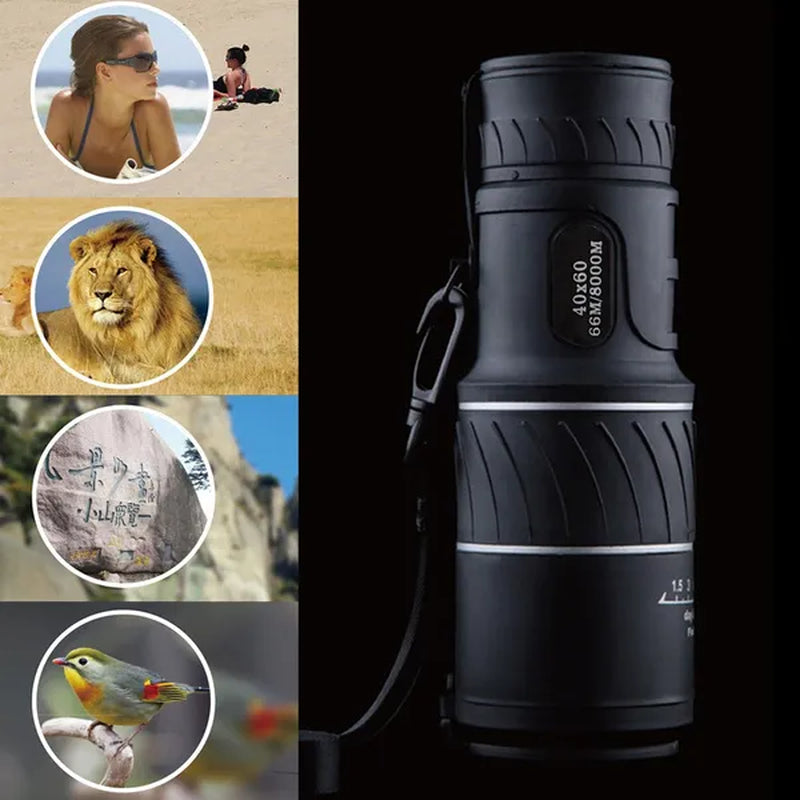 40X60/12X30 Zoomable Monocular HD Telescope Binoculars for Hunting Camping Hiking Travel Outdoor Sports