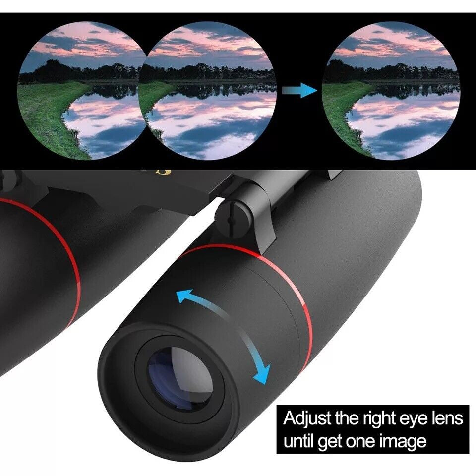 Binoculars 30X60 Zoom Outdoor Travel Compact Folding Telescope Hunting Day/Night