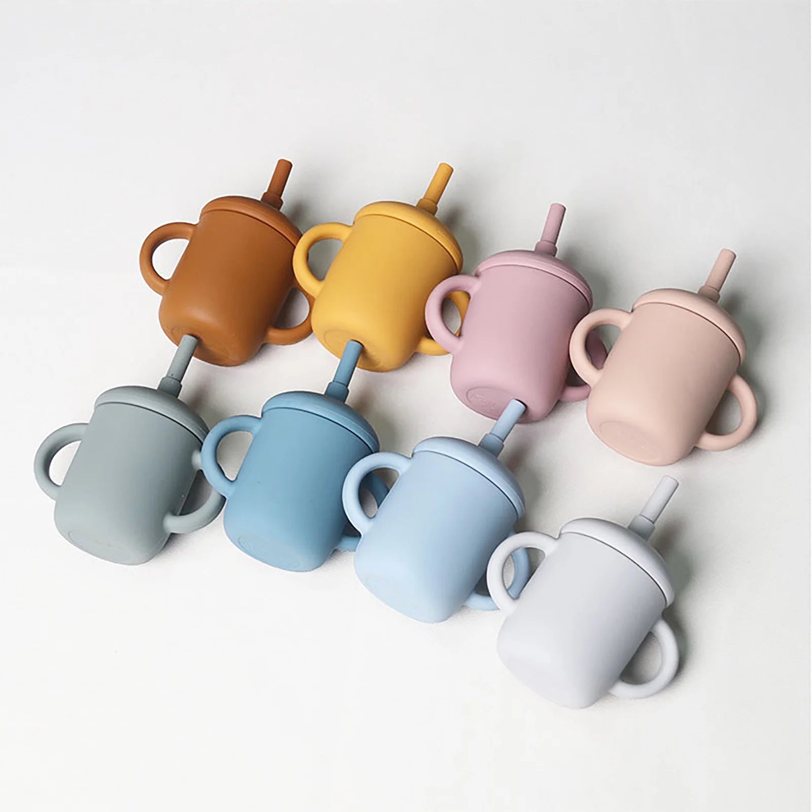 Clearance Silicone Baby Sippy Cup and Training Cup,Soft Spout and Handles Easy Grip Leak-Proof Design3 Stages Training Cup Straw Cup for Babies 6-12 Months and Toddlers