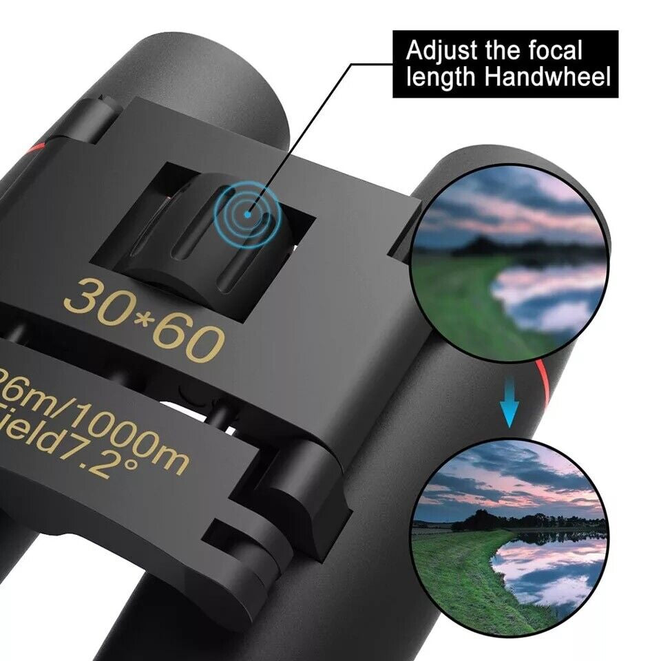 Binoculars 30X60 Zoom Outdoor Travel Compact Folding Telescope Hunting Day/Night
