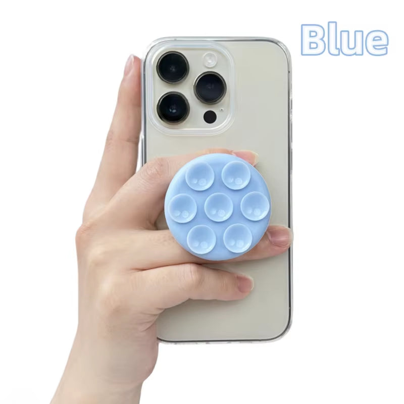 Round Silicone Suction Pad for Mobile Phone Samsung for Iphone Sticky Finger Grip Stand Sticker Suction Cup Phone Holder Griptok