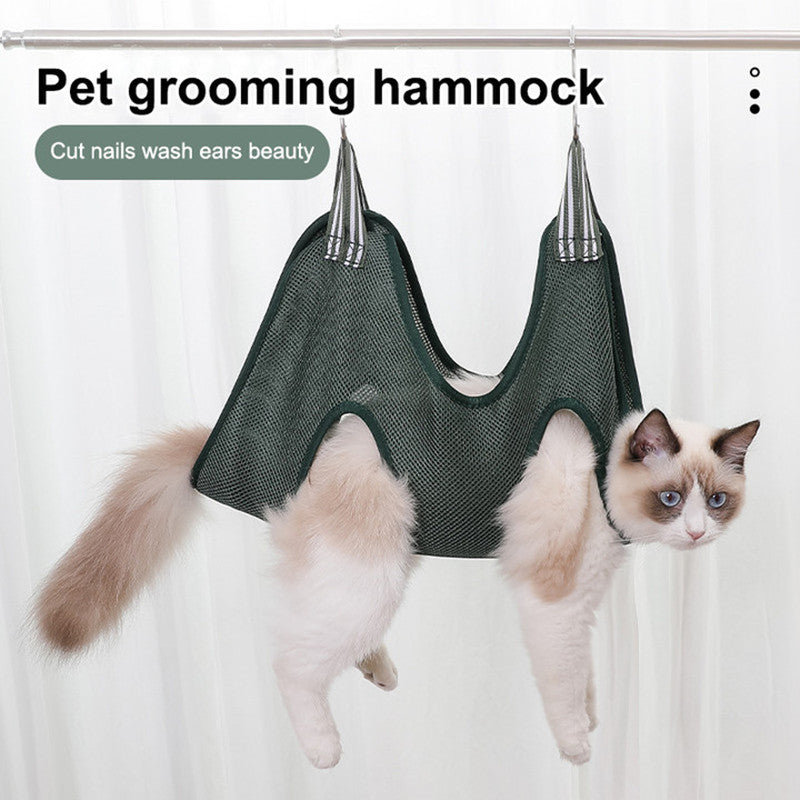 Pet Grooming Hammock Harness for Cats and Dogs, Cat Grooming Sling for Trimming Nail and Ear Care, Pet Hammock Restraint Bag
