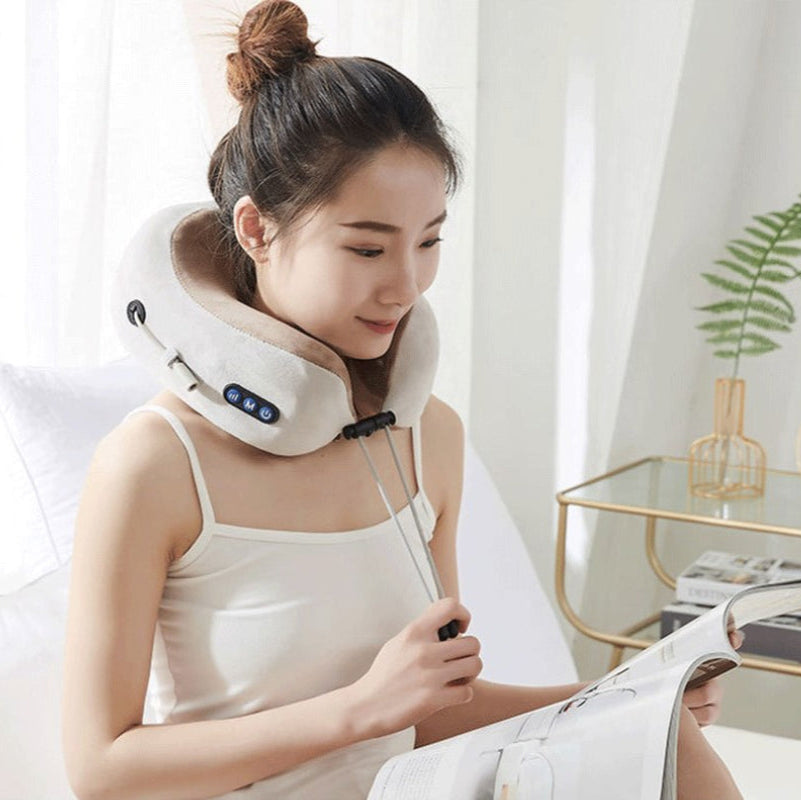 U Shaped Massage Pillow Neck Massage Device Electric Neck Massager Apparatus Shoulder Back Cervical Massager for Body Relaxation
