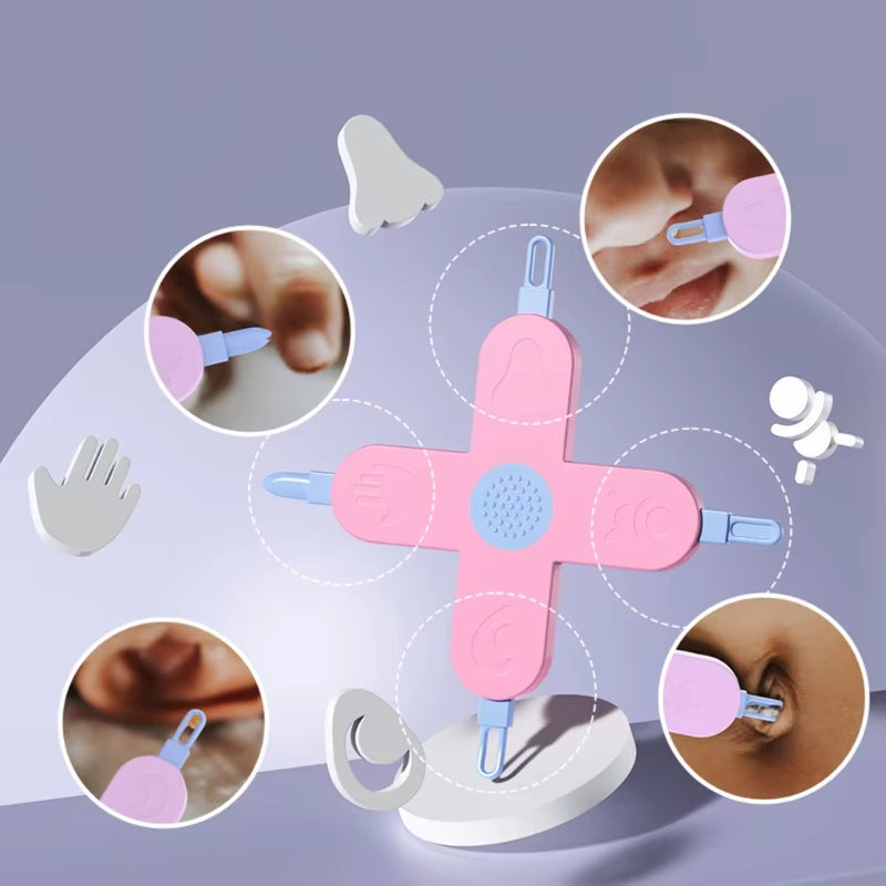 4-In-1 Baby Care Gadget Baby Dig Booger Clip Ear Wax Removal Tool Baby Ears&Nose&Navel Cleaning Tool Nasal Care Supplies