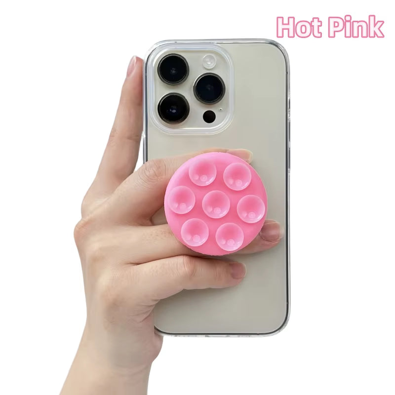 Round Silicone Suction Pad for Mobile Phone Samsung for Iphone Sticky Finger Grip Stand Sticker Suction Cup Phone Holder Griptok