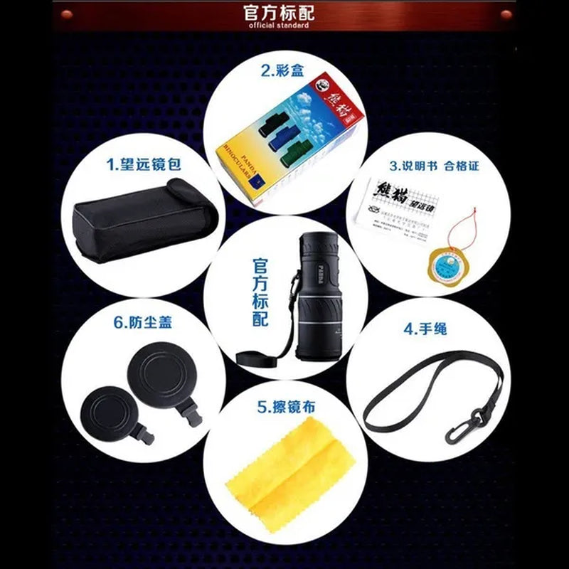 40X60/12X30 Zoomable Monocular HD Telescope Binoculars for Hunting Camping Hiking Travel Outdoor Sports