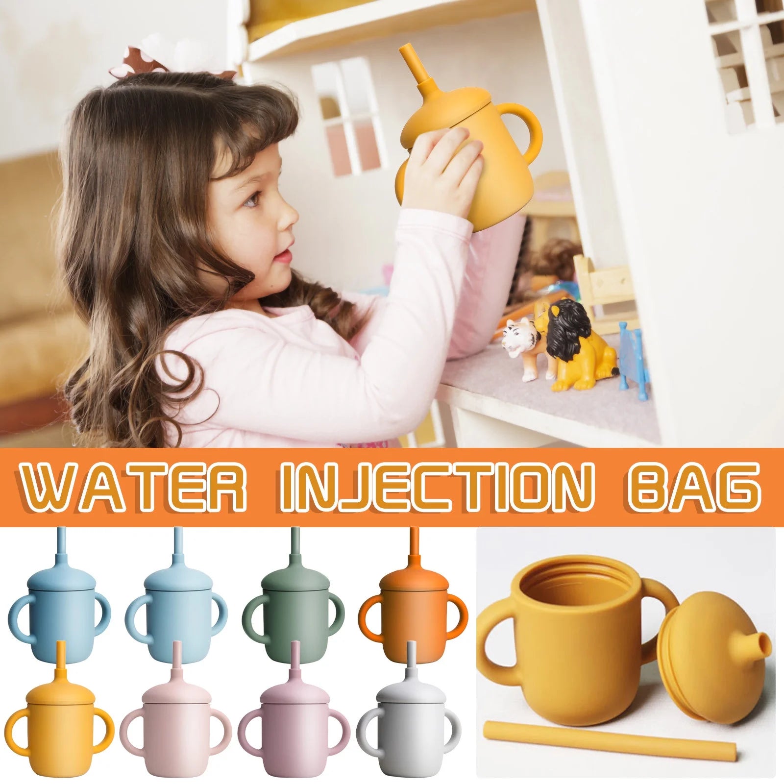 Clearance Silicone Baby Sippy Cup and Training Cup,Soft Spout and Handles Easy Grip Leak-Proof Design3 Stages Training Cup Straw Cup for Babies 6-12 Months and Toddlers