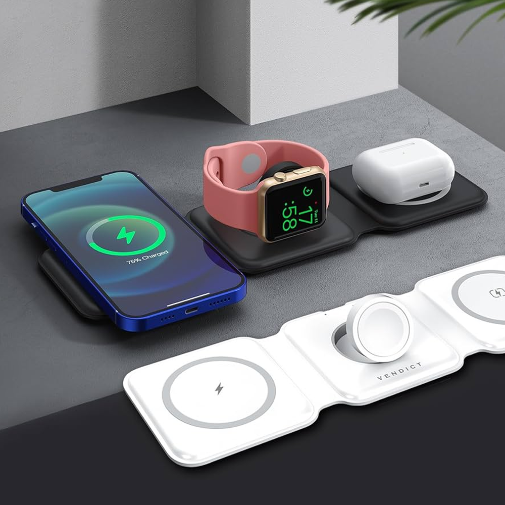 3-in-1 Magnetic Foldable Wireless Charger