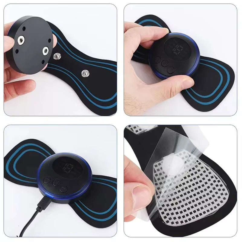 Neck Rechargeable Massager Electric Neck Massage EMS Cervical Vertebra Massage Patch for Shoulder Relaxation Gift