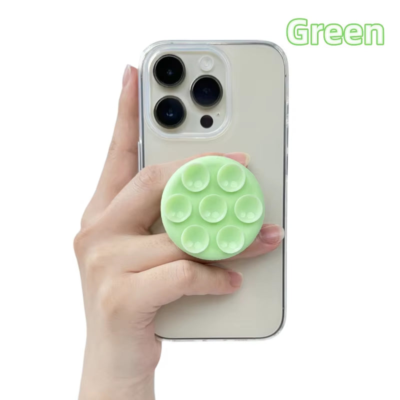 Round Silicone Suction Pad for Mobile Phone Samsung for Iphone Sticky Finger Grip Stand Sticker Suction Cup Phone Holder Griptok