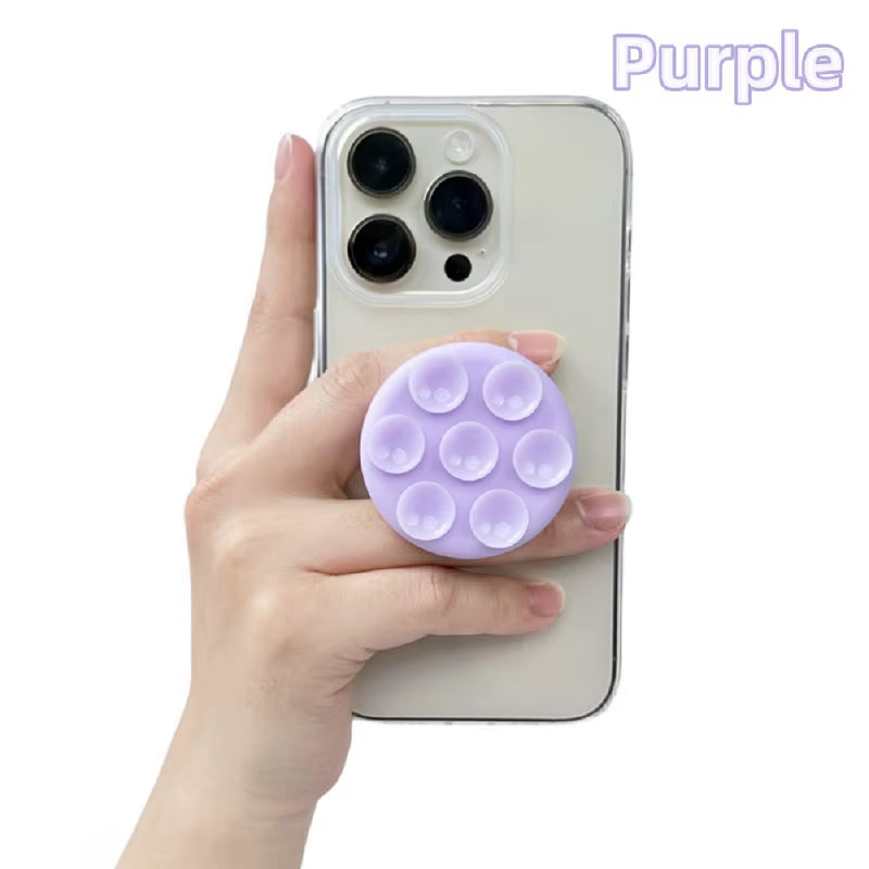 Round Silicone Suction Pad for Mobile Phone Samsung for Iphone Sticky Finger Grip Stand Sticker Suction Cup Phone Holder Griptok