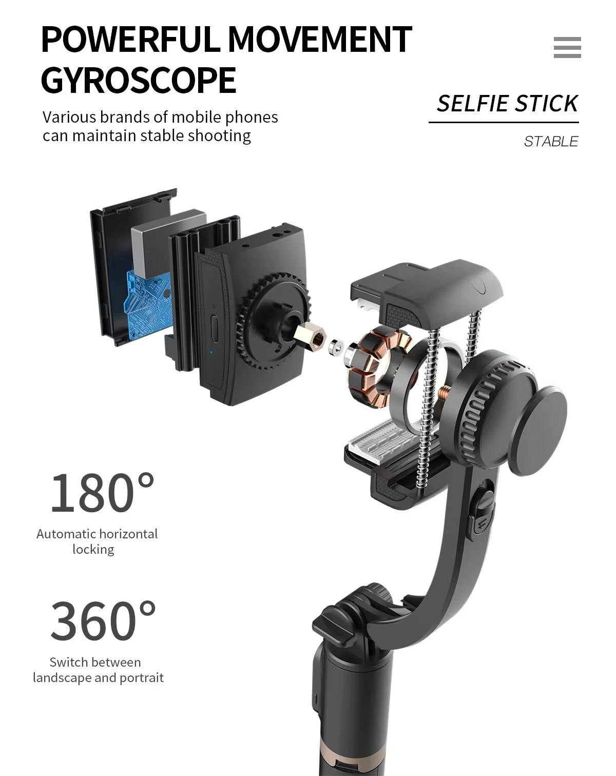 2023 NEW Phone Gimbal Stabilizer Wireless Bluetooth Selfie Stick Tripod Stabilizer Holder Bracket for Smartphone Live