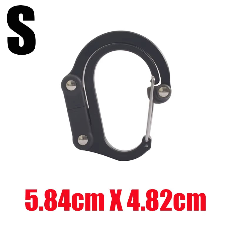 Hybrid Gear Clip - Carabiner Rotating Hook Clip Non-Locking Strong Clips for Camping Fishing Hiking Travel Backpack Out