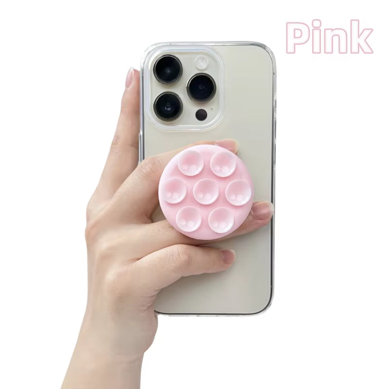 Round Silicone Suction Pad for Mobile Phone Samsung for Iphone Sticky Finger Grip Stand Sticker Suction Cup Phone Holder Griptok