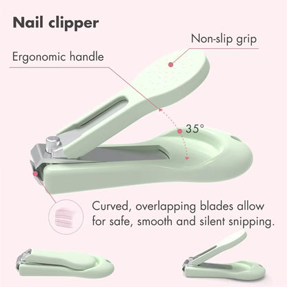 Baby Nail Kit, 4-In-1 Baby Nail Care Set with Cute Case, Newborn Nail Clippers, Scissors & Tweezers, Baby Essential Care Tools