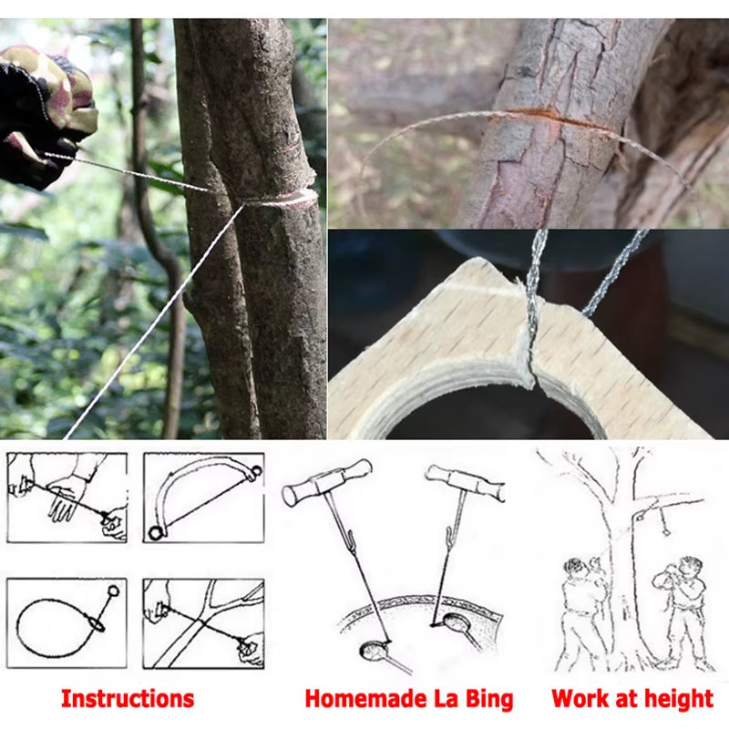 Manual Chain Saw Wire Saw Scroll Outdoor Emergency Travel Survival Tool 1Pcs Stainless Steel