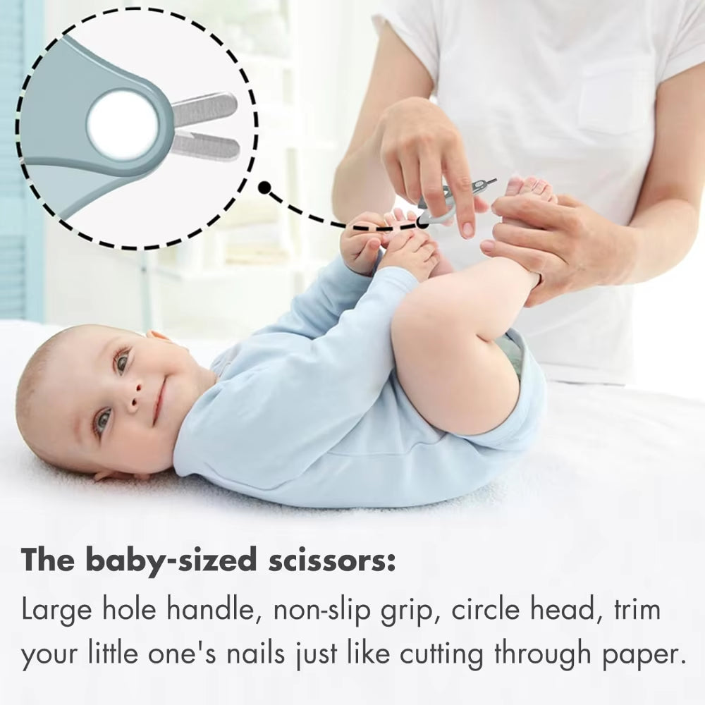Baby Nail Kit, 4-In-1 Baby Nail Care Set with Cute Case, Newborn Nail Clippers, Scissors & Tweezers, Baby Essential Care Tools