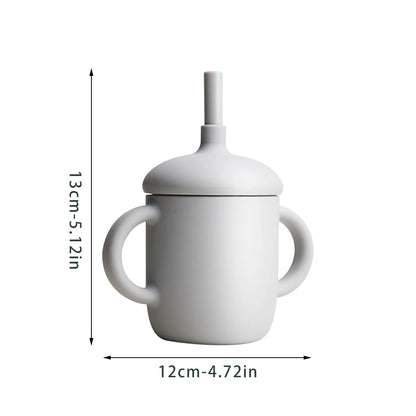 Clearance Silicone Baby Sippy Cup and Training Cup,Soft Spout and Handles Easy Grip Leak-Proof Design3 Stages Training Cup Straw Cup for Babies 6-12 Months and Toddlers